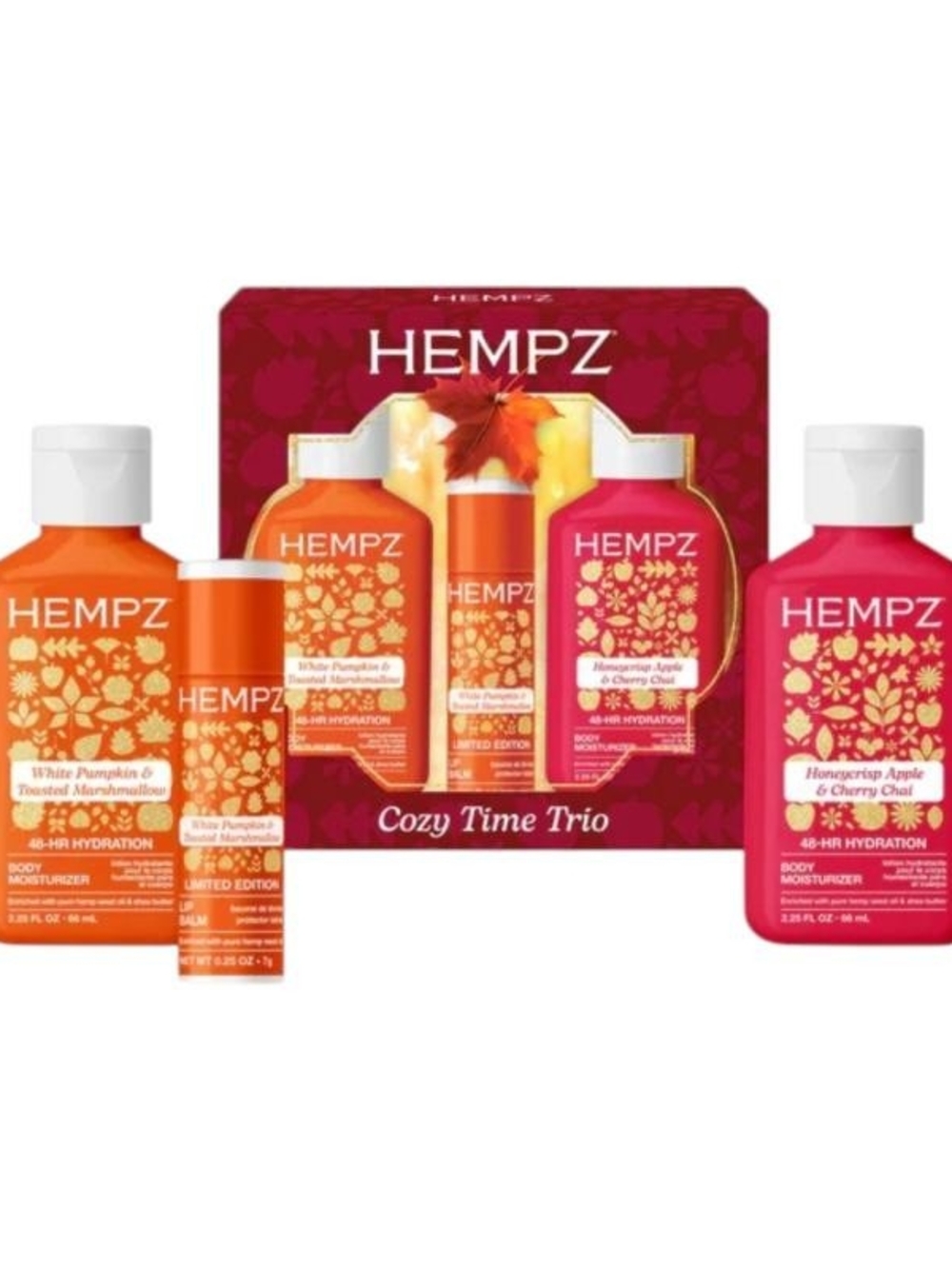 Hempz Cozy Time Trio Body Care Set - Orange & Pink